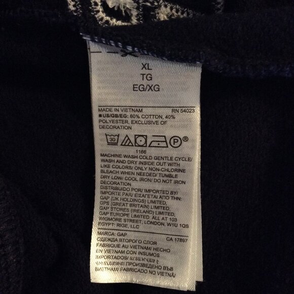 GAP XL Navy Capri Wide Leg Sweat Pants Fleece Girlcorehood Athletic Workout Wear - Picture 4 of 5